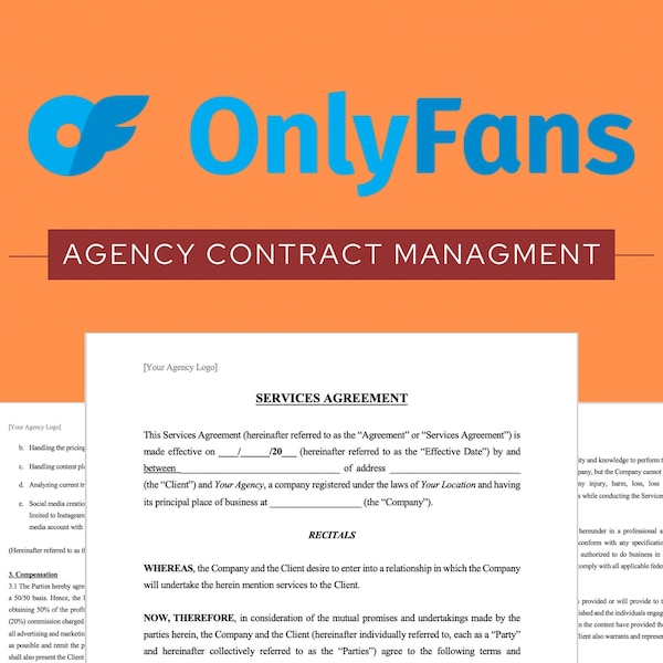 Onlyfans Contract Template Etsy