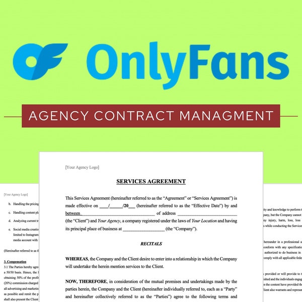 Onlyfans Contract Template Etsy