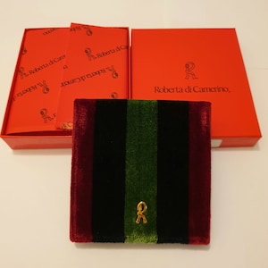 Portefeuille Long En Cuir Velours Roberta Di Camerino - Vintage Multicolore Logo