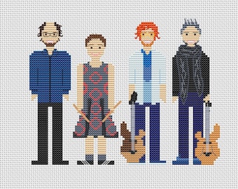 Rock band cross stitch pattern PDF Fathers day gift DIY Pixel People Cross-Stitch Instant Download Parody Phish gifts music embroidery files