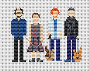 Rock band cross stitch pattern PDF Fathers day gift DIY Pixel People Cross-Stitch Instant Download Parody Phish gifts music embroidery files