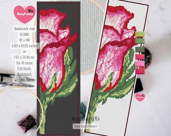 Padrão de Ponto Cruz com Marcador de Rosas: Bordado Floral (Padrão em PDF)