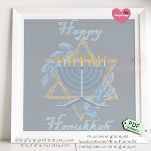 Joyeux Hanoucca motif point de croix Israël citations juives lumière hébraïque vacances fête étoiles bougies Hanoukka cadeau Judaica Menorah broderie