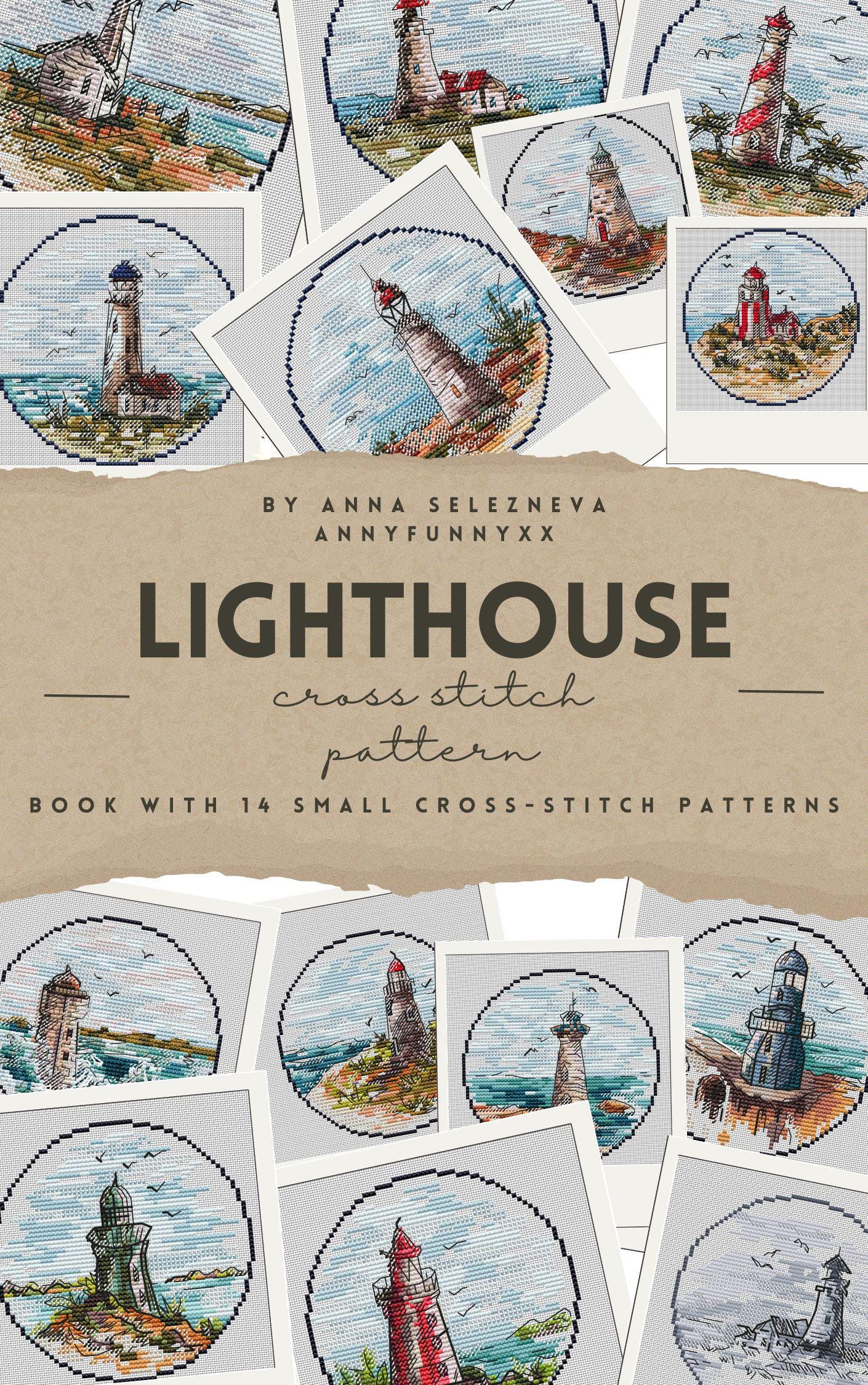 Big bundle Cross stitch patterns small Lighthouses 14 mini lighthouse cross-stitch PDF book with embroidery pattern