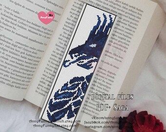 Blue Dragon Cross Stitch Bookmark Pattern: Fantasy Dungeon Design (PDF Pattern)