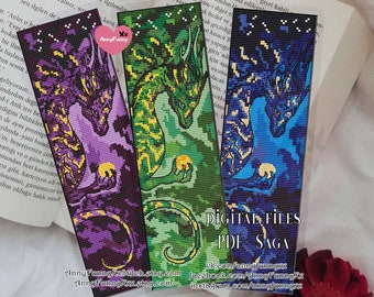 3 Dragons Bookmark Cross Stitch Pattern: Epic Fantasy Design (PDF)
