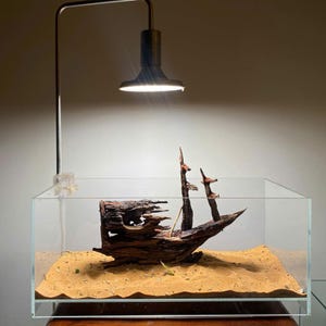 Aquarium unique ideasShipwreck Idea,Aquascape ideas, Aquarium Decor,Home Decor,Office Decor Shrimp,Fish Tank decor, Shrimp Tank Decor.