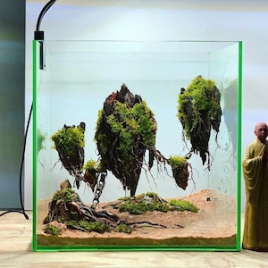 Aquarium Dekor, Fly Island Aquarium, Aquascaping Dekor, Aquarium Dekor, Wohnkultur, Büro Dekor Garnelen, Aquarium Dekor, Garnelen Tank Dekor.