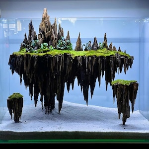 Aquarium Dekor, Fly Island Aquarium, Aquascaping Dekor, Aquarium Dekor, Wohnkultur, Büro Dekor Garnelen, Aquarium Dekor, Garnelen Tank Dekor.