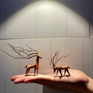 Aquarium Decor, Family Deer, Terrarium decoration,Home Decor,Office Decor Shrimp,Fish Tank decor, Shrimp Tank Decor.