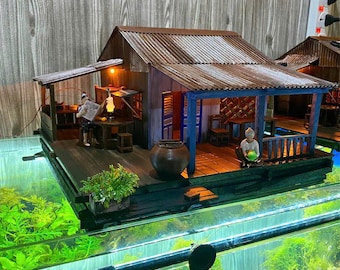 Floating House for Aquarium, Home Decor,Office Decor Shrimp,Fish Tank decor, Shrimp Tank Decor.