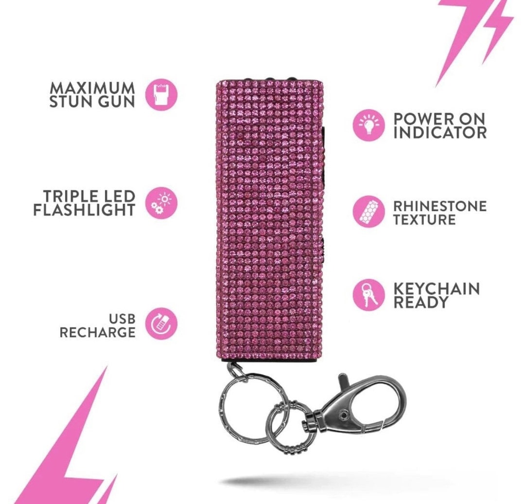 Glitter Taser With Ring Safety Keychainfor Women Taser Diamond Etsy