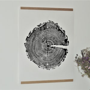 Tree Ring Print, House Warming Gift, Baum Print, Boho Home, Hand ...