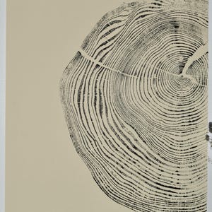 Christmas Tree ring Print,  Adirondack Decor, Wood Wall Art, Woodcut Print, Hand pressed, Scandinavian Decor, Signed Original, 22x26 inches