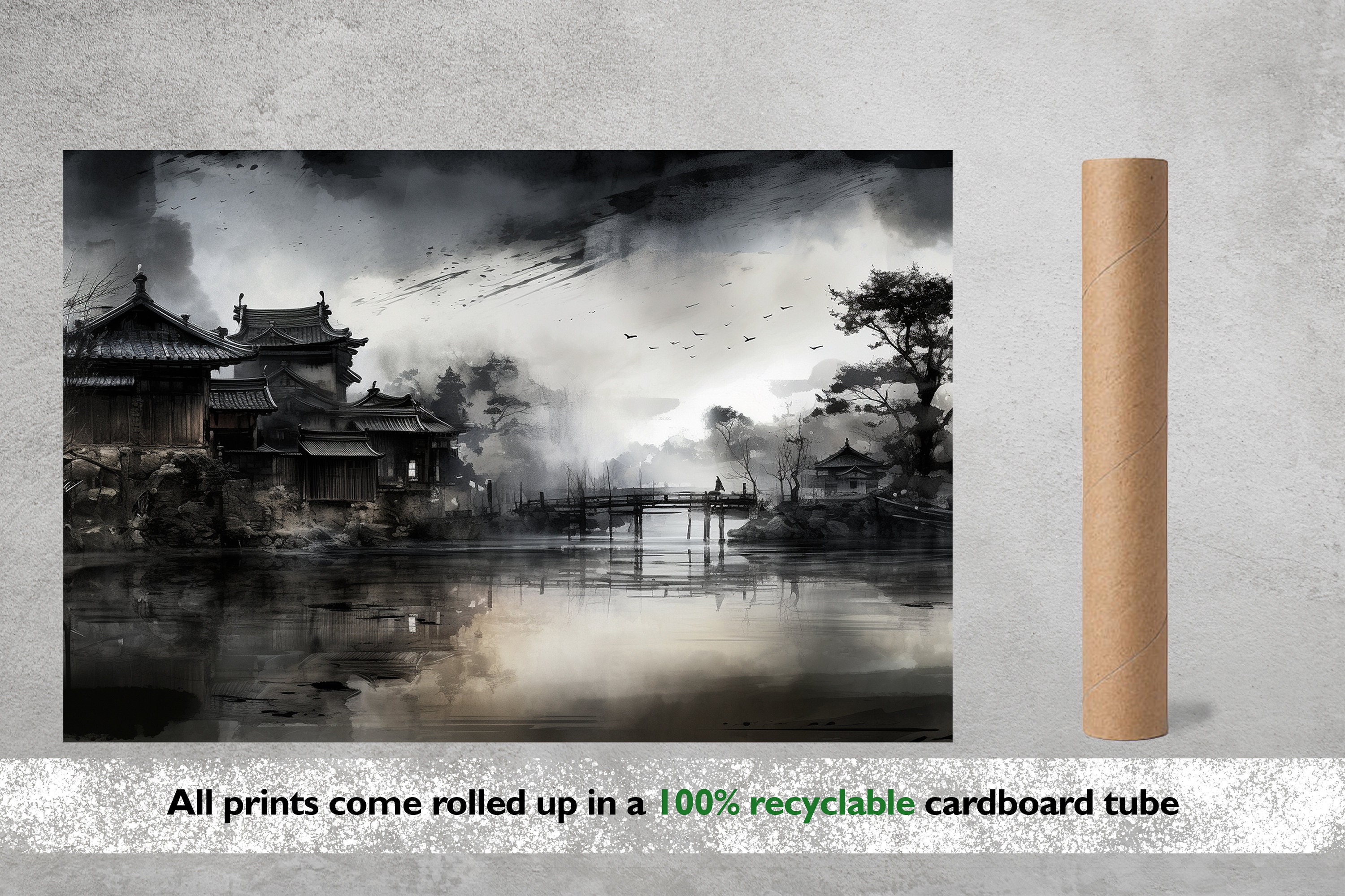 Japanese Edo Period Village Poster Print Wall Art Wall - Etsy
