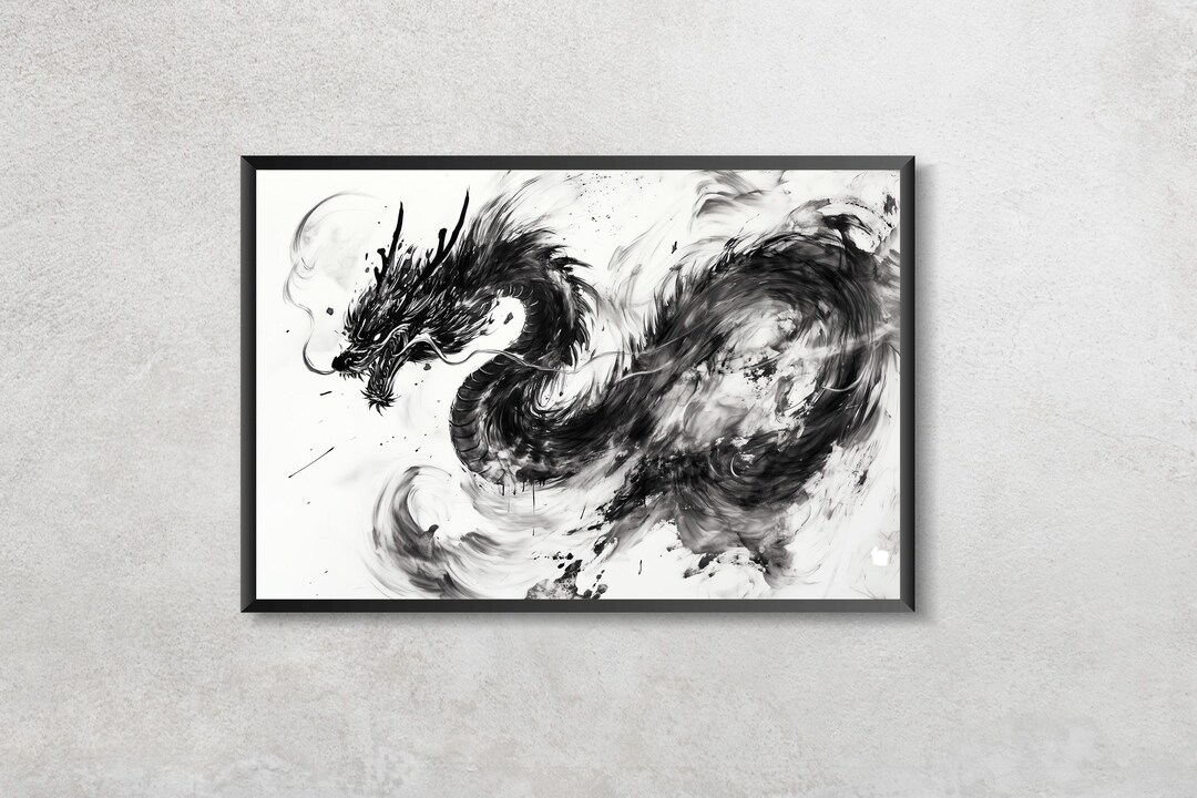 Dragon | Mythical | Japanese Style | Digital Art Print | Wall Art ...
