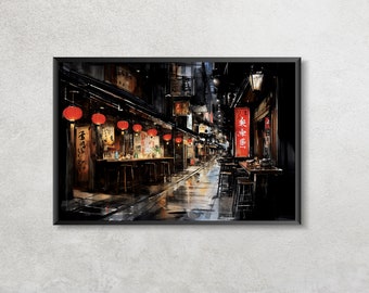 Plakat z japońskim barem Izakaya | sztuka ścienna | Dekoracja ścienna | Dekoracja domu | Sztuka piękna | Wydruk giclée