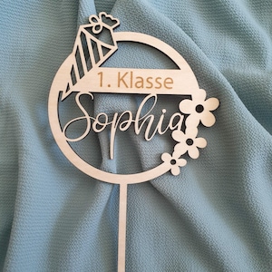 Topper Einschulung, personalisierter Caketopper, Schulkind 2025, Tortendeko, Dekoration, erster Schultag, Tortenstecker, Deko Torte