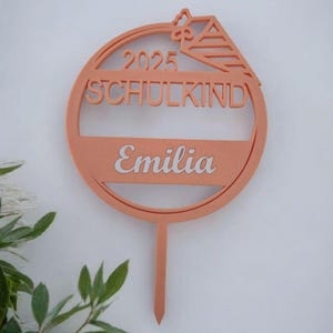 Cake Topper Einschulung 2025, Schulkind Deko, Tortenstecker Schulanfang, Einschulung personalisiert, Schultüte Torte, Name Cake Topper