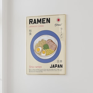 Japanese Ramen Noodles Print Japanese Culture Asian Culture Print Pink Ramen Poster Modern Kitchen Decor Printable Kitchen Wall Art