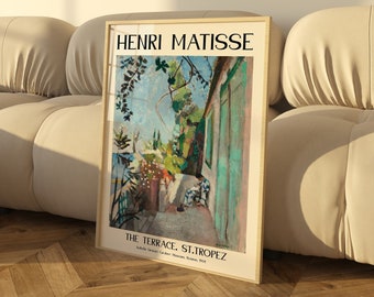 Henry Matisse Exhibition Poster, Famous Gallery Wall Art Print, Painting Art Print Floral Wall Print, Garden, Scenery Nature Living Room Art