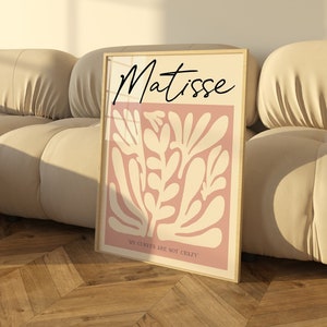 Henri Matisse Exhibition Poster, Mid century Modern, Pink Art Print, Botanical Decor, Living Room Decor, Large Wall Art, Modern Wall Art