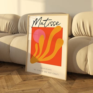 Henri Matisse Print, Fine Art Poster, Orange wall art, Living Room Wall art, Home Decor, Preppy Room Decor, Dorm Decor, Bedroom Wall Art