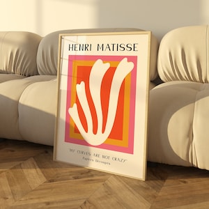 Henri Matisse Print, Orange Wall Art, Preppy Room Decor, Fine Art Poster, Trendy Wall Art, Living Room Wall Art, Dorm decor, Gift For Her
