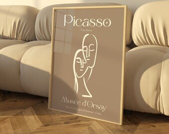 Picasso Wanddrucke, Picasso Minimalistische Vintage Kunst, Minimalistisches Poster, Picasso Kunstdruck, Schlafzimmer Wandkunst, Große Wandkunst, Wohnheim dekor