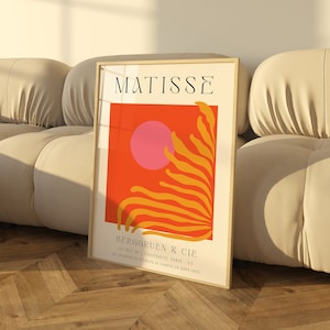 Henri Matisse Print, Orange Wall art, Living Room Wall Art, Trendy Wall art, Dorm Decor, Hallway Wall Art, Gift for her, Preppy Room Decor