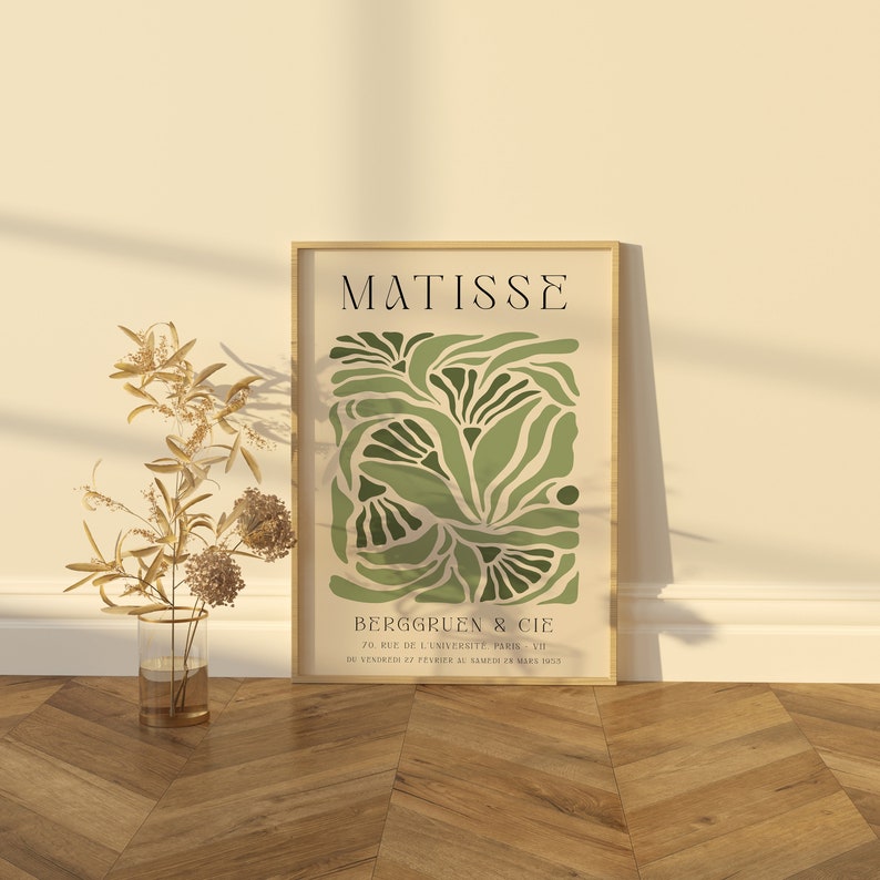 Matisse Print, Sage Green Henri Matisse Poster, Maximalist Decor, Matisse Wall Art, Gift Idea, Living Room Decor, Wall Art, Gift for her