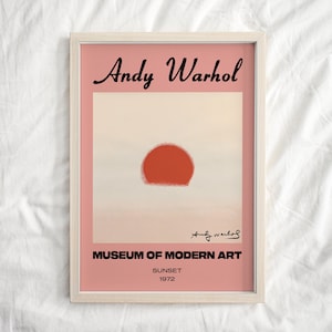 Pastell Andy Warhol Druck, Andy Warhol Sonnenuntergang, Andy Warhol Poster, Pop Art Druck, Abstrakte Wandkunst, Wohnzimmer Wandkunst, Trendy Poster