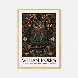 William Morris Print, William Morris Ausstellungsdruck, William Morris Poster, Vintage Wandkunst, Textilkunst, Vintage Poster, Eulendruck