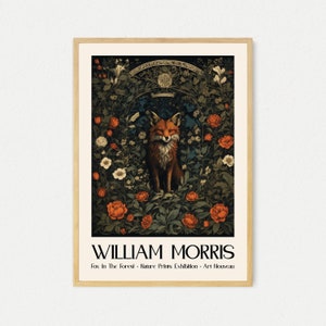 William Morris Print, William Morris Exhibition Print, William Morris Poster, Vintage Wall Art, Textiles Art, Vintage Poster, Fox Print