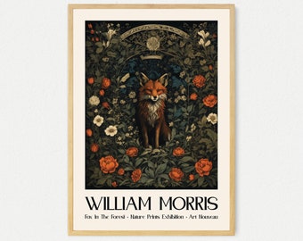 William Morris Print, William Morris Exhibition Print, William Morris Poster, Vintage Wall Art, Textiles Art, Vintage Poster, Fox Print