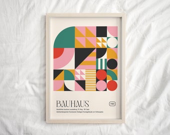 Bauhaus Poster, Mid-Century Art Print, Maximalist Wall Art, Geometric Art Print, Sage Green Wall Art, Trendy Posters, Dorm decor, Wall art