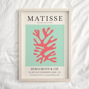Henri Matisse Exhibition Poster, Famous Gallery Wall Art Print, Sage Green Beige Boho Art Print, Wall Decor, Garden, Bedroom Living Room Art