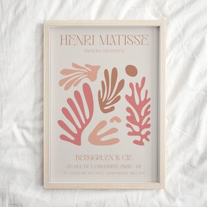 Henri Matisse Exhibition Print, Famous Gallery Wall Art, Pastel Pink Wall Decor, Bedroom Prints, Living Room Wall Art, Pink Dorm decor