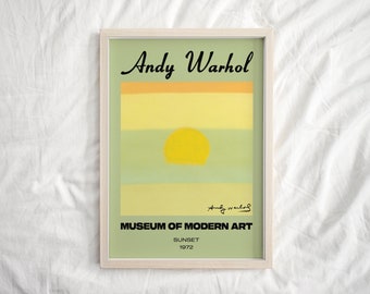 Andy Warhol Print, Andy Warhol Sunset, Printable Warhol, Andy Warhol Poster, Pop Art Print, Abstract Wall Art, Dorm Decor, Trendy Poster