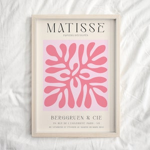 Pink Matisse Print, Pink Matisse Cutout, Bedroom Wall Art, Matisse Posters, Matisse Exhibition Poster, Pink Wall Art, Dorm decor, gift idea