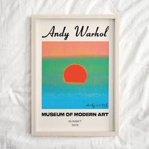 Andy Warhol Print, Andy Warhol Sunset, aesthetic room decor, Andy Warhol Poster, Pop Art Print, Abstract Wall Art, Dorm decor, Trendy Poster
