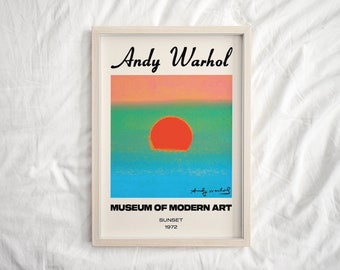 Andy Warhol Print, Andy Warhol Sunset, aesthetic room decor, Andy Warhol Poster, Pop Art Print, Abstract Wall Art, Dorm decor, Trendy Poster