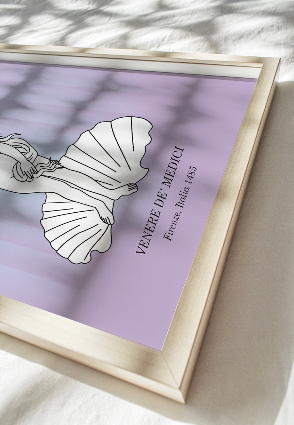 Purple Birth of Venus Poster, Minimalist Line Art Danish Pastel Art ...