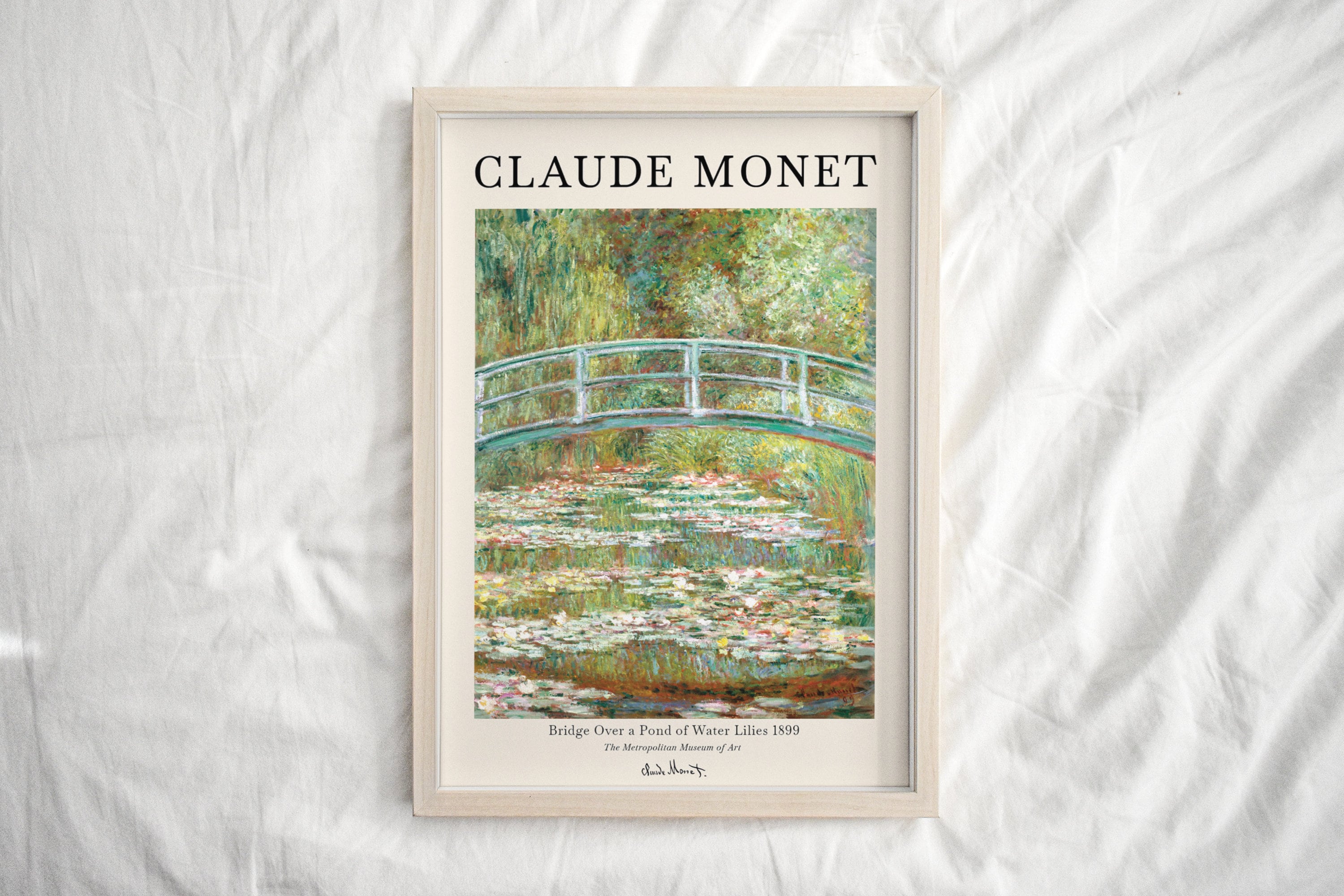 Claude Monet Print, Bridge Over a Pond Of Water Lilies Exhibition Poster, Green Wall Art, Home Wall Decor, Landscape Prints, Gift For her
