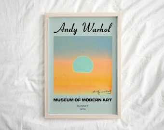 Andy Warhol Print, Andy Warhol Sunset, Living Room decor Poster, Exhibition Wall Art, Dorm decor, Pop Art Print, Trendy Poster, Gift for her