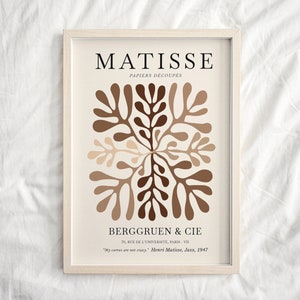 Henri Matisse Print, Neutral Henri Matisse Poster, Henri Matisse Exhibition Poster, Mid Century Modern, Wall Art, Living Room Wall art