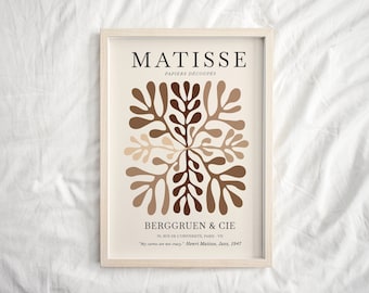 Henri Matisse Print, Neutral Henri Matisse Poster, Henri Matisse Exhibition Poster, Mid Century Modern, Wall Art, Living Room Wall art