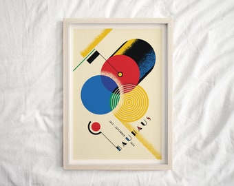 Póster de la exposición Bauhaus: Arte mural geométrico moderno de mediados de siglo