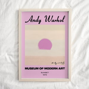 Pastel Pink Andy Warhol Print, Andy Warhol Sunset, Printable Andy Warhol Poster, Pop Art Print, Abstract Wall Art, Dorm decor, Trendy Poster
