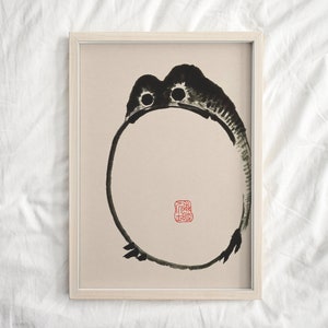 Matsumoto Hoji Frog Print, Japanese Frog Poster, Matsumoto Hoji Vintage Japanese Art, Animal Art, Funny Animal Print, Animal Gift for her
